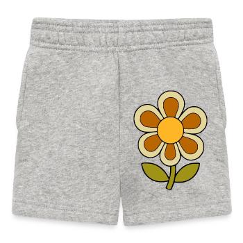 Flowerpower rétro à motifs floraux des années 70 - Short Bébé - gris chiné - Devant