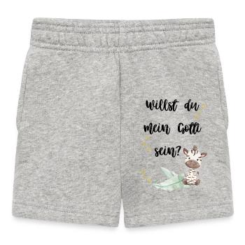 Do you want to be my godfather? - Baby Shorts - heather grey - Front