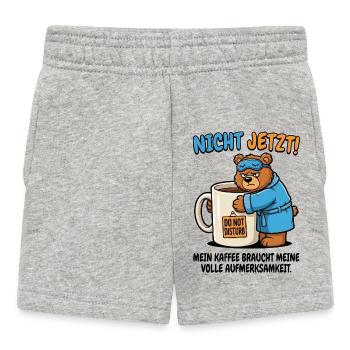 Not Now Bear Coffee Time - Baby Shorts - heather grey - Front