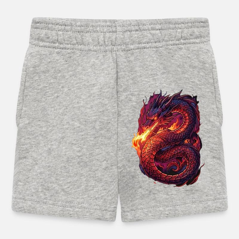 Tempête de Dragon de Feu - Short Bébé - gris chiné