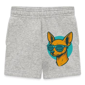 Lunettes de soleil Chihuahua rétro - Short Bébé - gris chiné - Devant