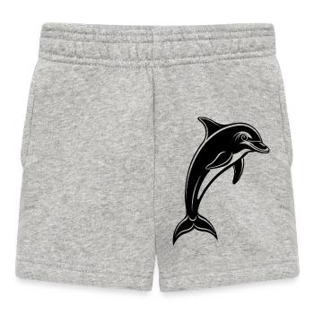 Jumping Dolphin - Baby Shorts - heather grey - Front