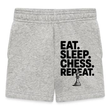 Eat. Sleep. Chess. Repeat. - Baby Shorts - heather grey - Front