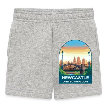 Newcastle Skyline UK Tyne Bridge Illustration - Baby Shorts - Grau meliert - Vorne