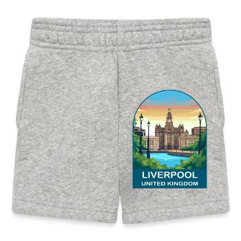 Liverpool Skyline UK Uferillustration - Baby Shorts - Grau meliert - Vorne