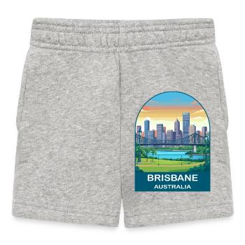 Brisbane Australia Story Bridge Travel Poster - Baby Shorts - Grau meliert - Vorne