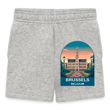 Brüssel, Belgien Vintage-Reiseplakat - Baby Shorts - Grau meliert - Vorne