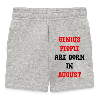 Cadeau Bébé Les Génies Naissent en Août - Short Bébé - gris chiné - Devant