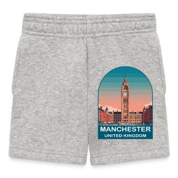 Affiche de voyage vintage Manchester UK - Short Bébé - gris chiné - Devant