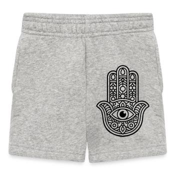 Panneau Hamsa - Short Bébé - gris chiné - Devant