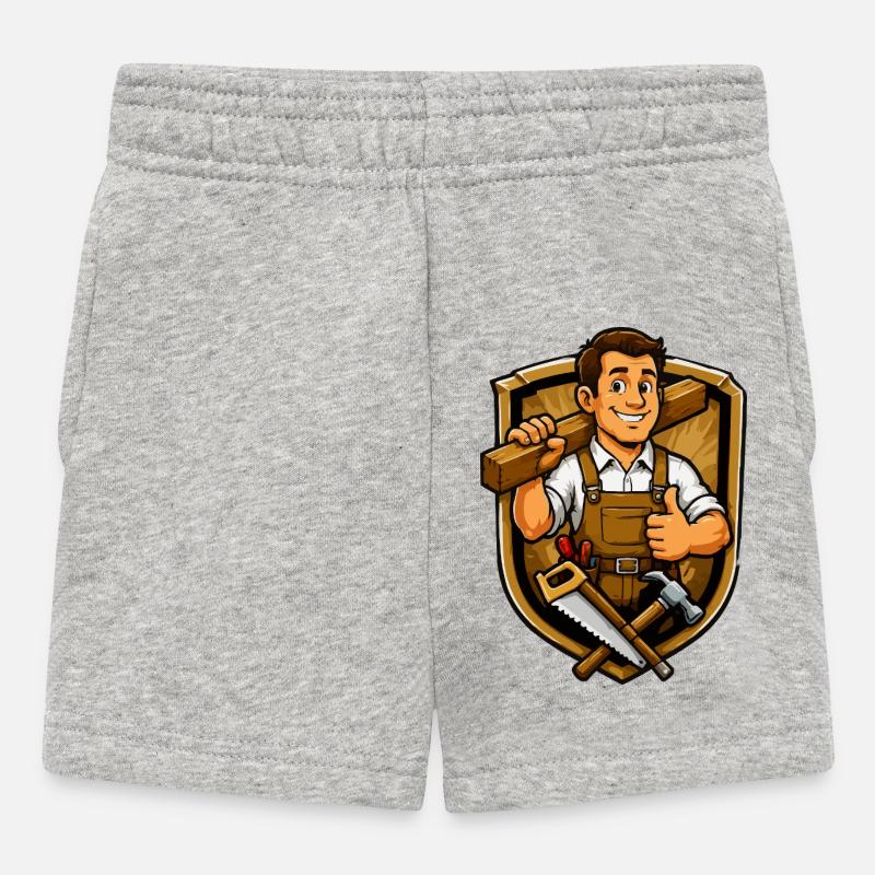 Blason artisan Charpentier - Short Bébé - gris chiné