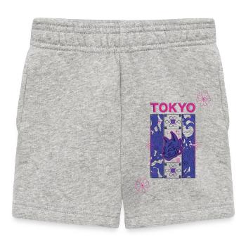 Tokyo Neon Kitsune-Design - Baby Shorts - Grau meliert - Vorne