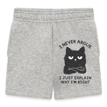 Ich streite nie - Baby Shorts - Grau meliert - Vorne