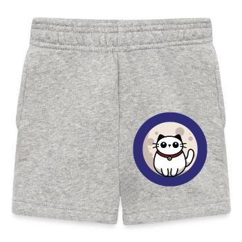 Die Katze auf dem Mond - Baby Shorts - Grau meliert - Vorne