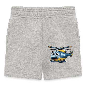 Funny helicopter for kids - Baby Shorts - heather grey - Front
