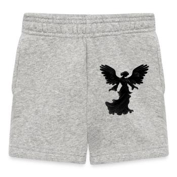 Schwarze Silhouette des fliegenden Engels - Baby Shorts - Grau meliert - Vorne
