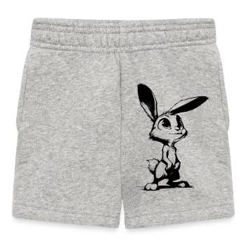 Cute bunny with big eyes and ears - Baby Shorts - heather grey - Front