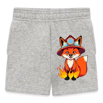 Enigmatic Fox in a Blazing Hat - Baby Shorts - heather grey - Front