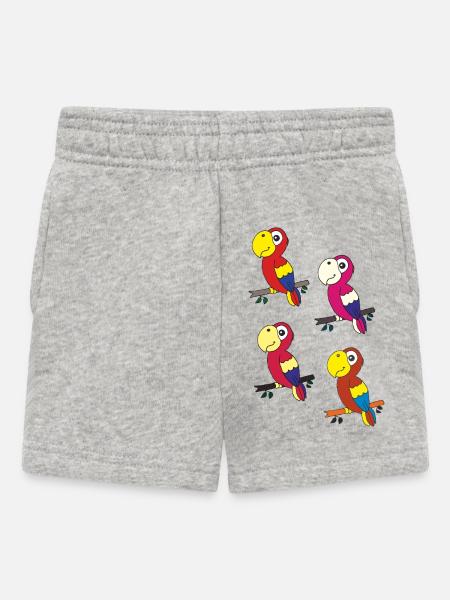 papageien treffen - Baby Shorts - Grau meliert