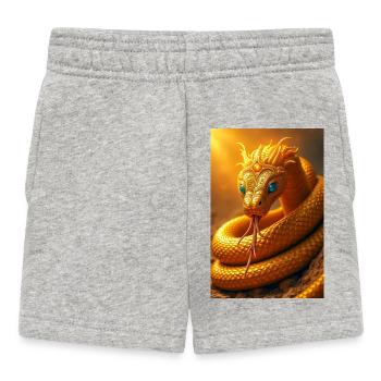 Mehen, dieu serpent d’or enroulé autour du solaire de Râ - Short Bébé - gris chiné - Devant