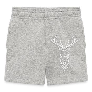 Weißer Hirsch Porträt - Baby Shorts - Grau meliert - Vorne