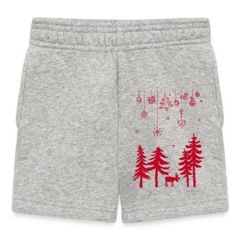 Elch Wald Weihnachten Dekoration Girlande - Baby Shorts - Grau meliert - Vorne