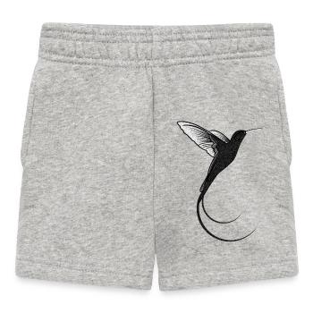 Colibri design sable noir - Short Bébé - gris chiné - Devant