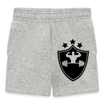 culturiste, musculation,fitness,entraînement,bête - Short Bébé - gris chiné - Devant