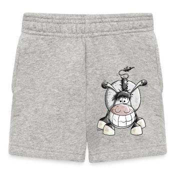 Sourire Âne - Short Bébé - gris chiné - Devant