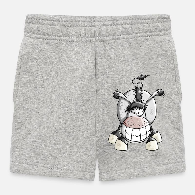 Smiling Donkey - Baby Shorts - heather grey