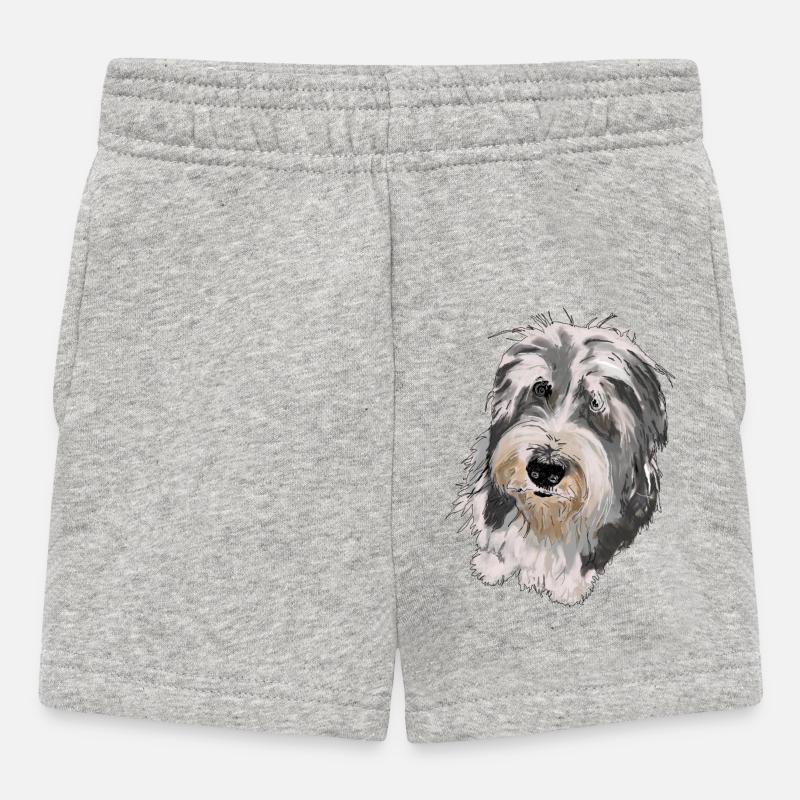 Collie barbu - Short Bébé - gris chiné