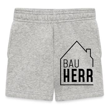 Bauherr mit Haus - Baby Shorts - Grau meliert - Vorne