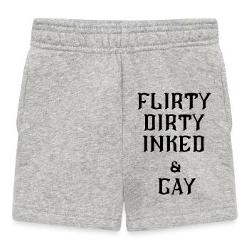 Flirty lesbian text - Baby Shorts - heather grey - Front