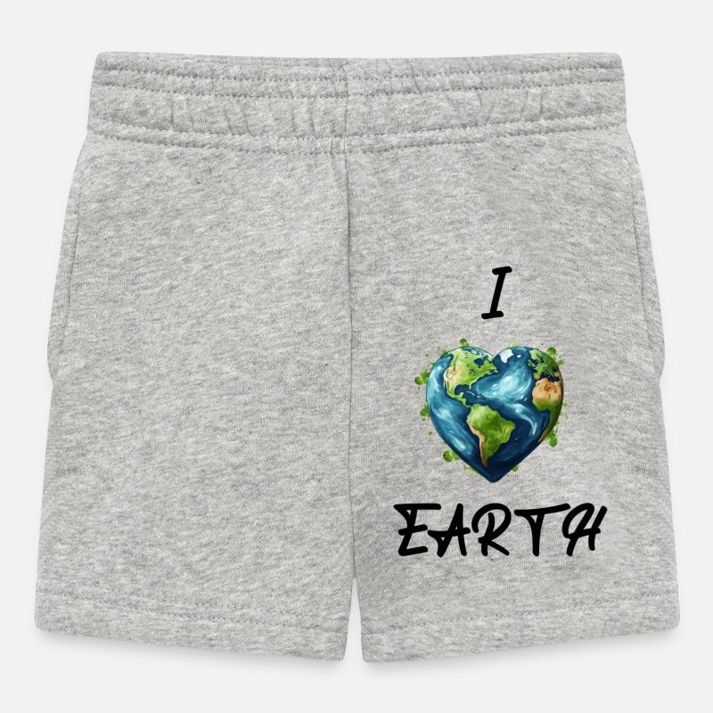 J’aime la Terre - Short Bébé - gris chiné
