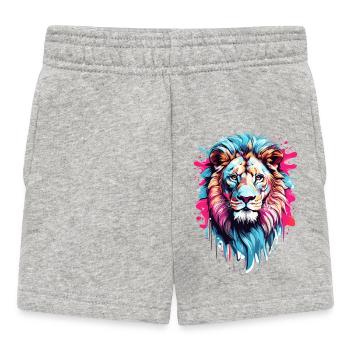 Colorful Lion Head - Baby Shorts - heather grey - Front