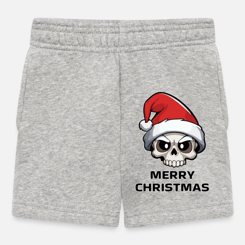 Noël tête de mort - Short Bébé - gris chiné