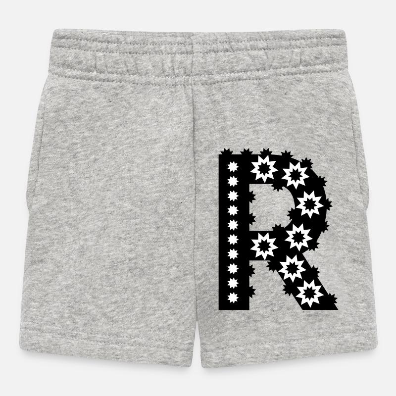Buchstabe R - Baby Shorts - Grau meliert