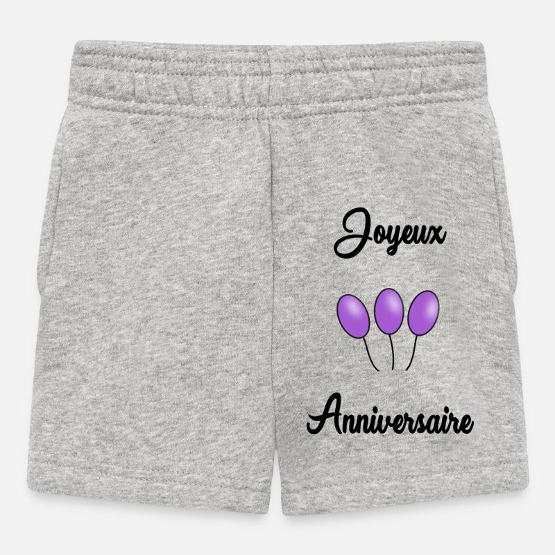 JOYEUX ANNIVERSAIRE - Short Bébé - gris chiné