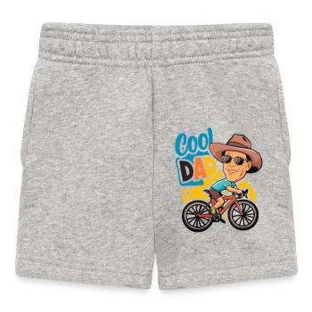 Coole Papa Radfahren Illustration - Baby Shorts - Grau meliert - Vorne