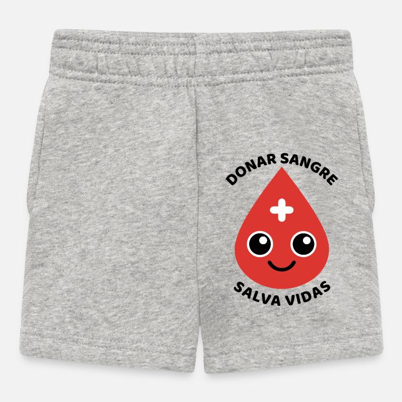 Goutte de sang au visage amical - Short Bébé - gris chiné