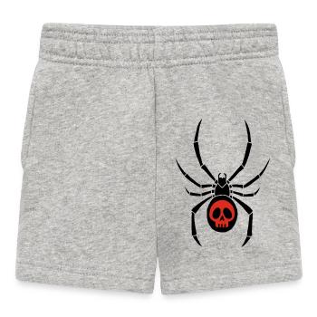 Veuve noire et crâne rouge - Short Bébé - gris chiné - Devant