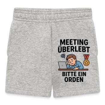 Meeting survives medals please - Baby Shorts - heather grey - Front