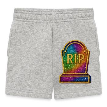 Galaktische RIP Grabstein Glitter - Baby Shorts - Grau meliert - Vorne