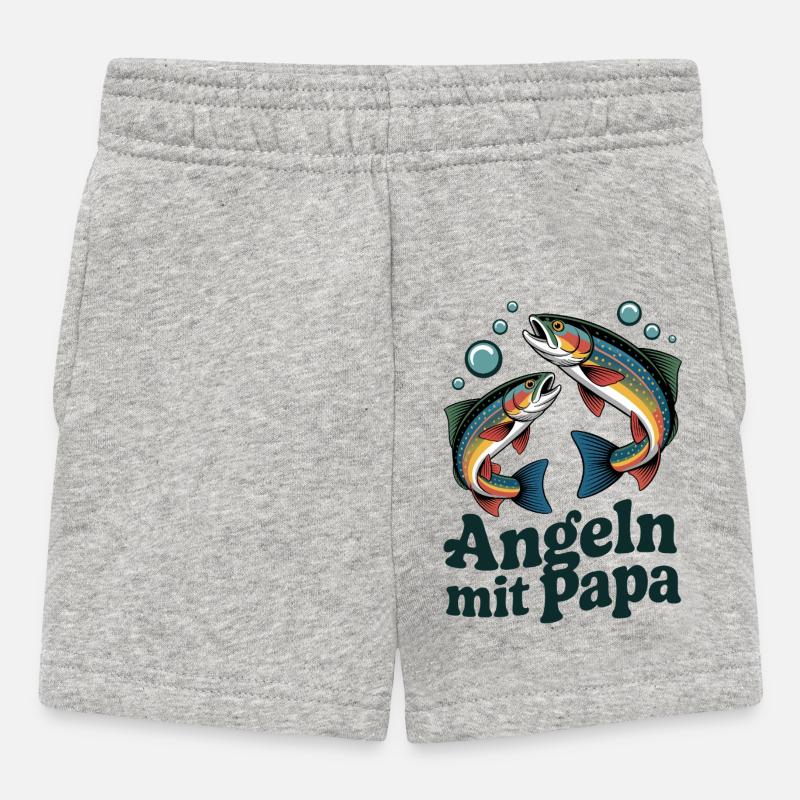 Pêcher avec papa - Short Bébé - gris chiné