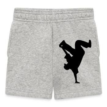 B-Boy Silhouette – Breakdance Power Move Handstand - Baby Shorts - heather grey - Front