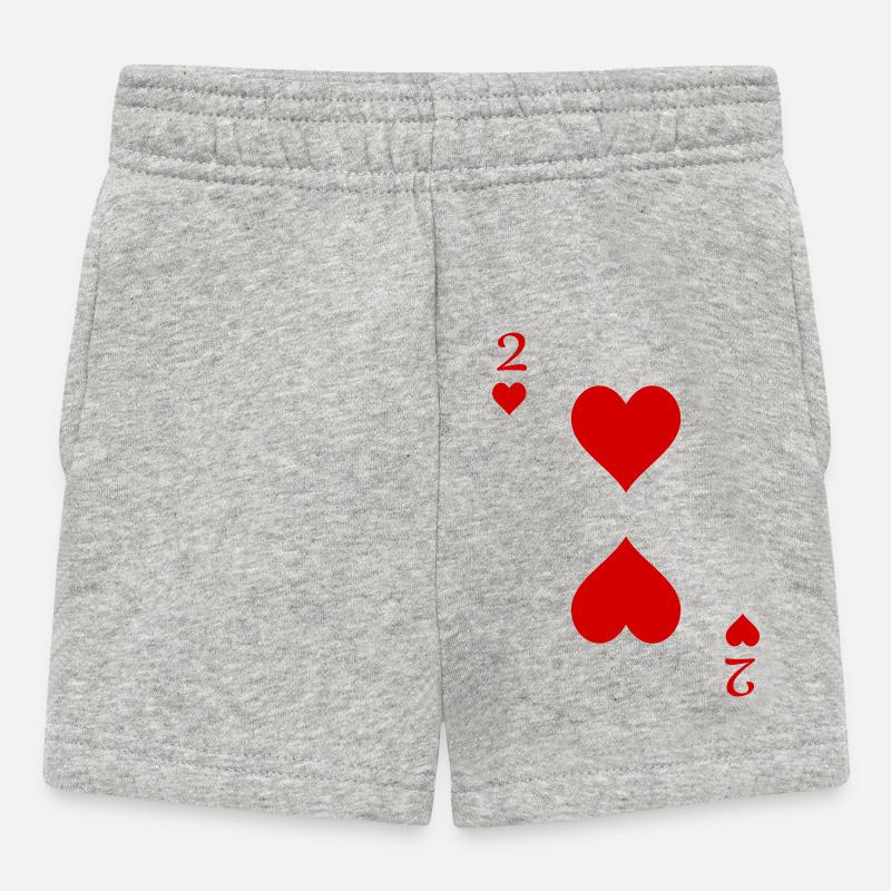 Carte à jouer Deux Coeurs - Short Bébé - gris chiné
