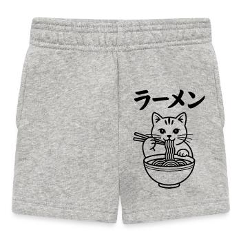 Ramen Cat - Food Lover Design - Short Bébé - gris chiné - Devant