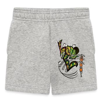 "LOVE" Kaleidoscope Graffiti Letters - Baby Shorts - heather grey - Front