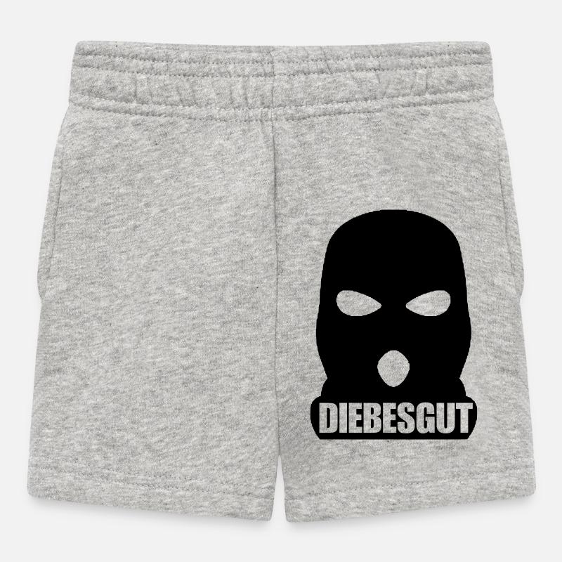 DIEBESGUT_LOGO - Baby Shorts - Grau meliert