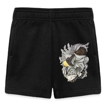 Leaf Fabric Feather Light Pattern - Baby Shorts - black - Front